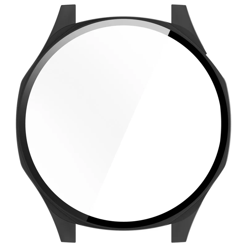 For Huawei Watch GT 5 46mm Matte PC Cover Watch Frame Case with Tempered Glass Screen Film - Black