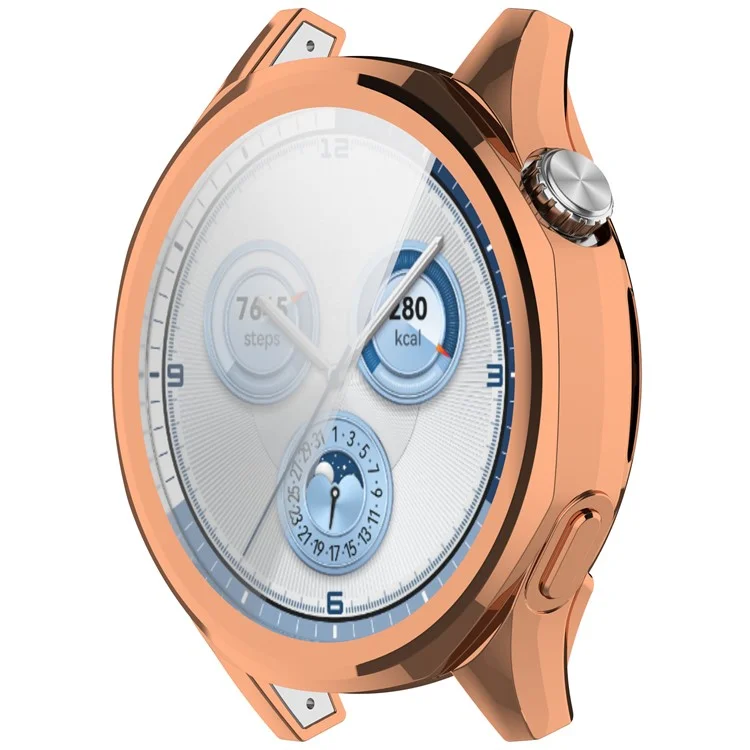 For Huawei Watch GT 5 46mm Watch Case Full Coverage Flexible TPU Electroplating Cover - Rose Gold