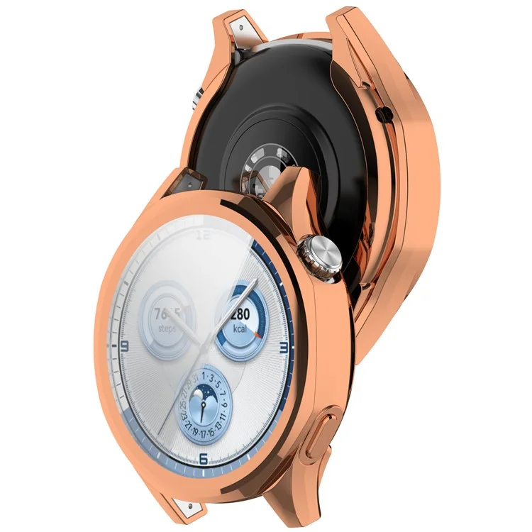 For Huawei Watch GT 5 46mm Watch Case Full Coverage Flexible TPU Electroplating Cover - Rose Gold