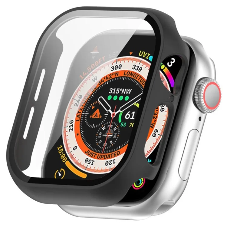 RURIHAI Para Apple Watch Series 10 42mm Estuche Protector de Reloj PC con Protector de Pantalla de 0.3mm - Negro