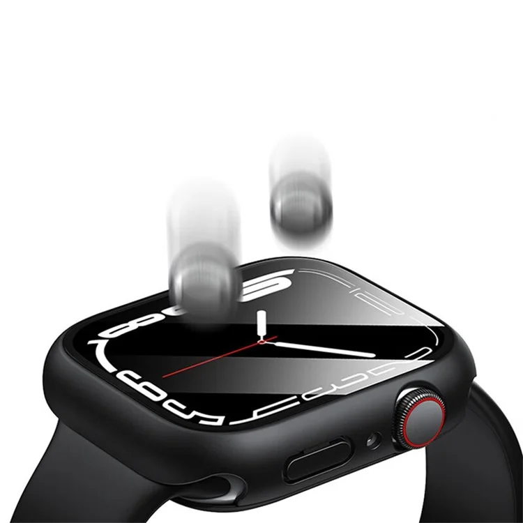 RURIHAI Para Apple Watch Series 10 42mm Estuche Protector de Reloj PC con Protector de Pantalla de 0.3mm - Negro
