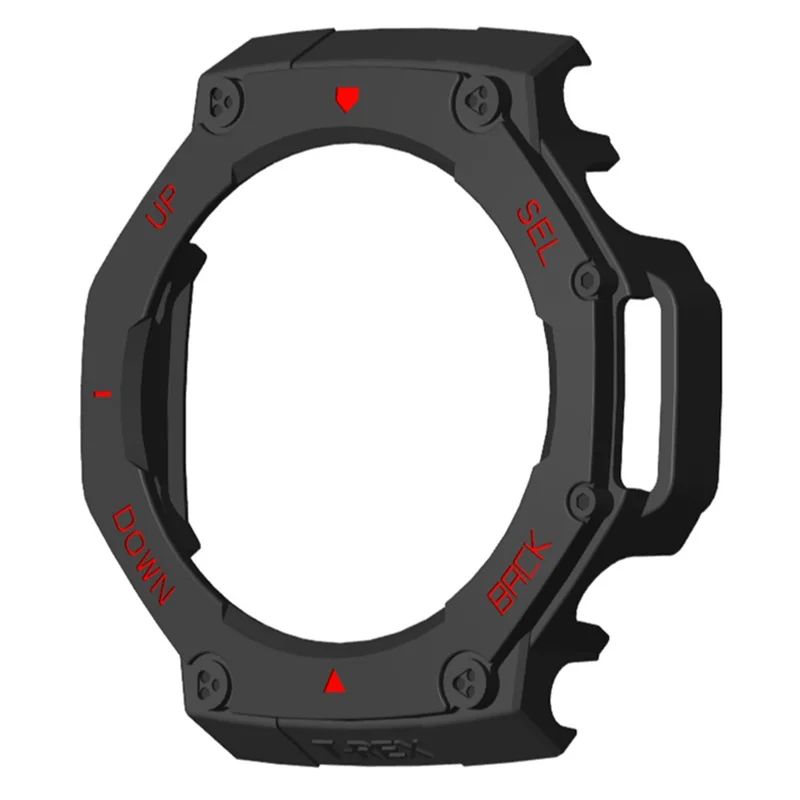 For Huami Amazfit T-Rex 3 Watch Case Drop-Proof Hard PC Protective Cover - Black / Red