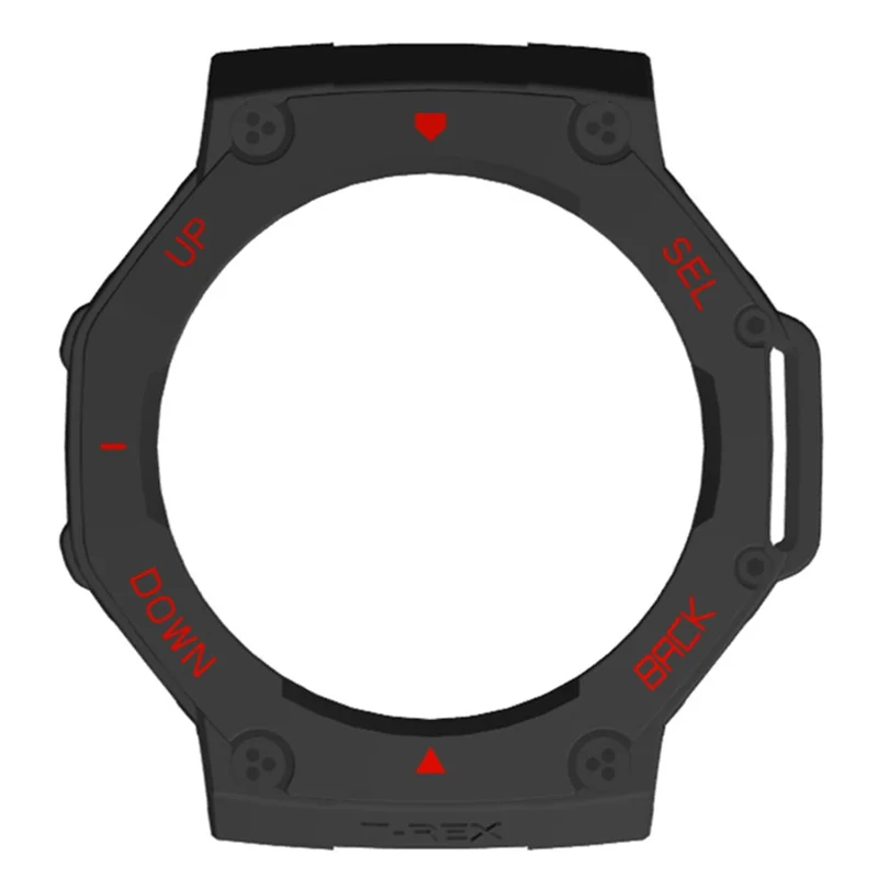 For Huami Amazfit T-Rex 3 Watch Case Drop-Proof Hard PC Protective Cover - Black / Red