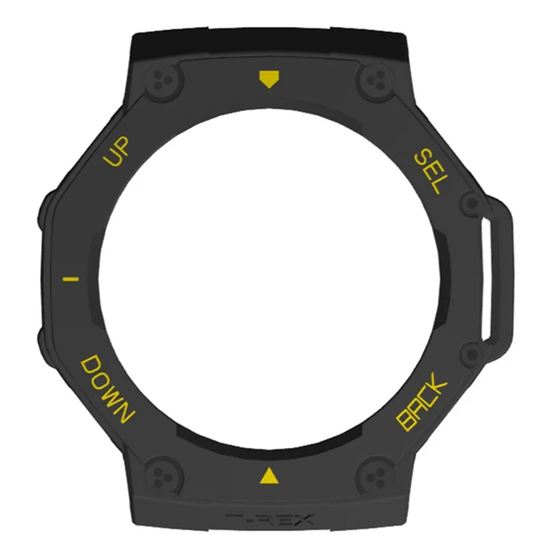 Чехол для защиты от падений из жесткого поликарбоната для часов Huami Amazfit T-Rex 3 - черный/желтый