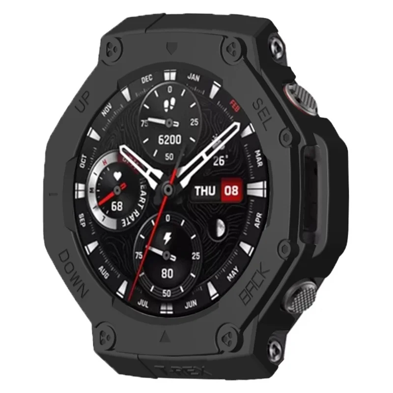 For Huami Amazfit T-Rex 3 Watch Case Drop-Proof Hard PC Protective Cover - Black