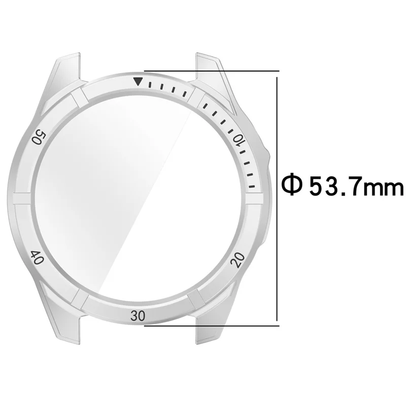 For Garmin Fenix 8 51mm Watch Case PC Frame Cover with Tempered Glass Screen Film - Transparent
