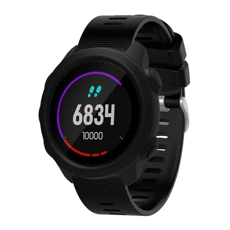For Garmin Forerunner 245 Music / Forerunner 245 Watch Case Soft Silicone Protective Cover - Black