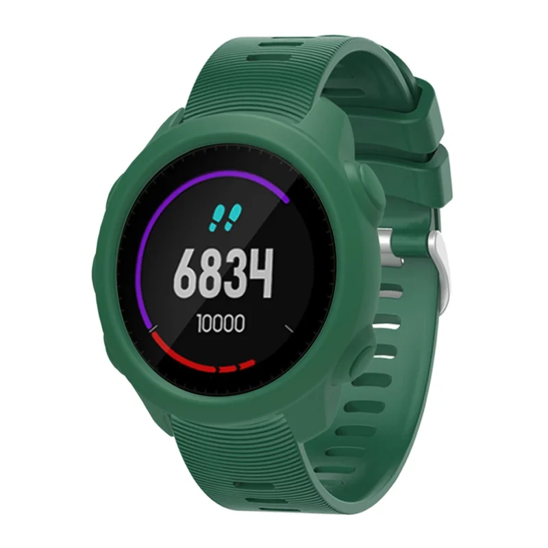 For Garmin Forerunner 245 Music / Forerunner 245 Watch Case Soft Silicone Protective Cover - Army Green
