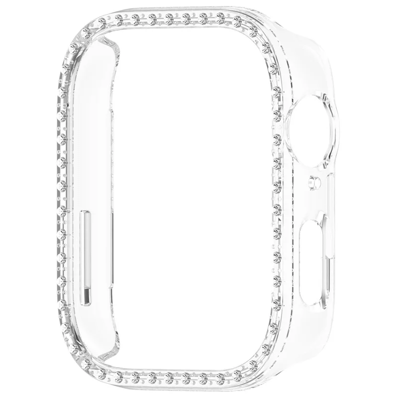 For Huawei Watch Fit 3 Watch Case Diamond Decor Half Coverage Hollow PC Watch Protective Cover - Transparent