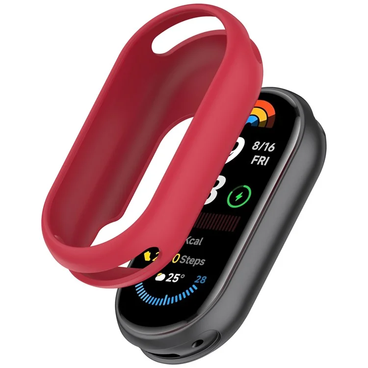 Silicone Watch Case for Xiaomi Smart Band 9 / 9 NFC / 9 Ceramic Edition / 8 / 8 NFC Watch Frame Cover - Rose