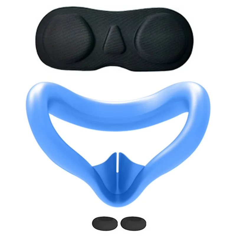 For Meta Quest 3S VR Headset Silicone Visor and Lens Protection Cover Set - Blue