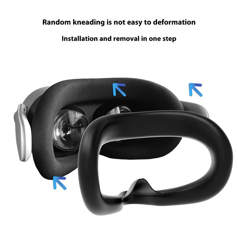 For Meta Quest 3S VR Headset Silicone Visor and Lens Protection Cover Set - Blue