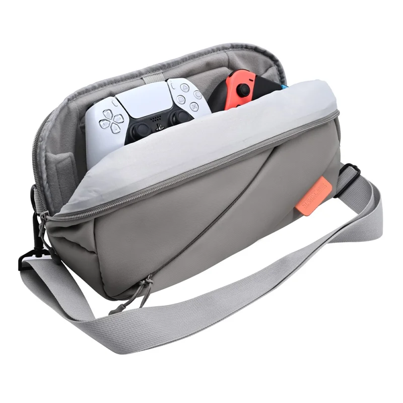 STARTRC GAMES For Steam Deck Game Console Carrying Bag PU Leather Shockproof Crossbody Bag - Grey