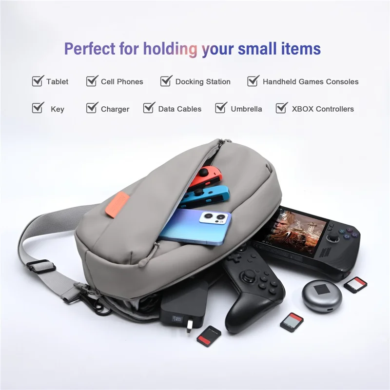 STARTRC GAMES For Steam Deck Game Console Carrying Bag PU Leather Shockproof Crossbody Bag - Grey