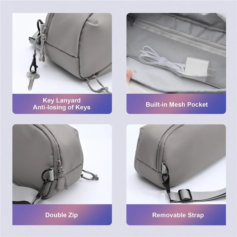 STARTRC GAMES For Steam Deck Game Console Carrying Bag PU Leather Shockproof Crossbody Bag - Grey
