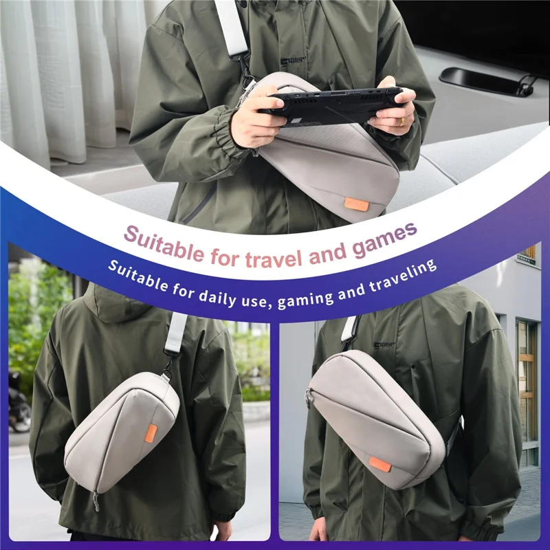 STARTRC GAMES For Steam Deck Game Console Carrying Bag PU Leather Shockproof Crossbody Bag - Grey