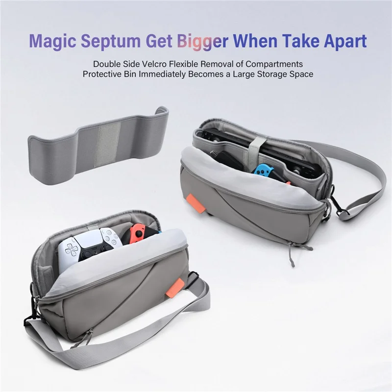 STARTRC GAMES For Steam Deck Game Console Carrying Bag PU Leather Shockproof Crossbody Bag - Grey