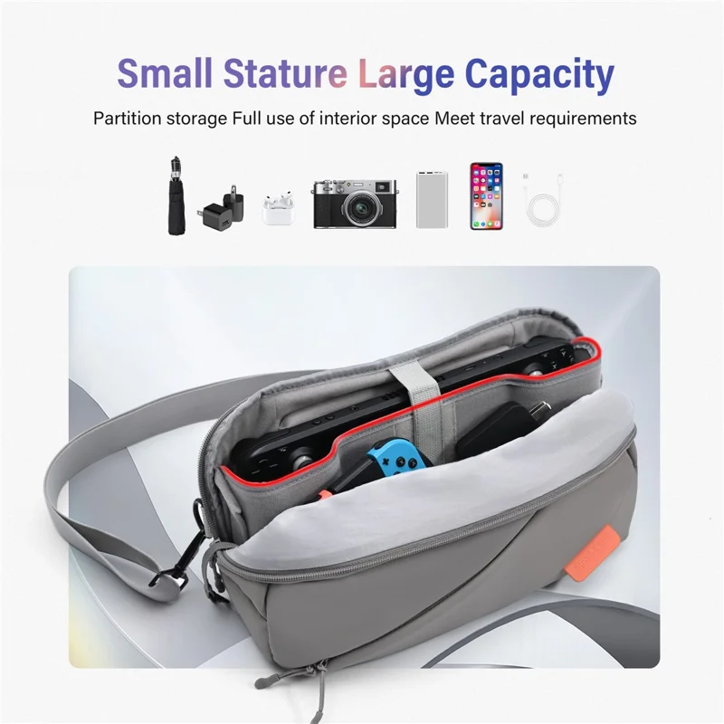 STARTRC GAMES For Steam Deck Game Console Carrying Bag PU Leather Shockproof Crossbody Bag - Grey