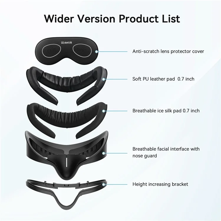 AMVR Q3SFC1 For Meta Quest 3S VR Facial Interface Face Cushion Cover Replacement - Wide Version