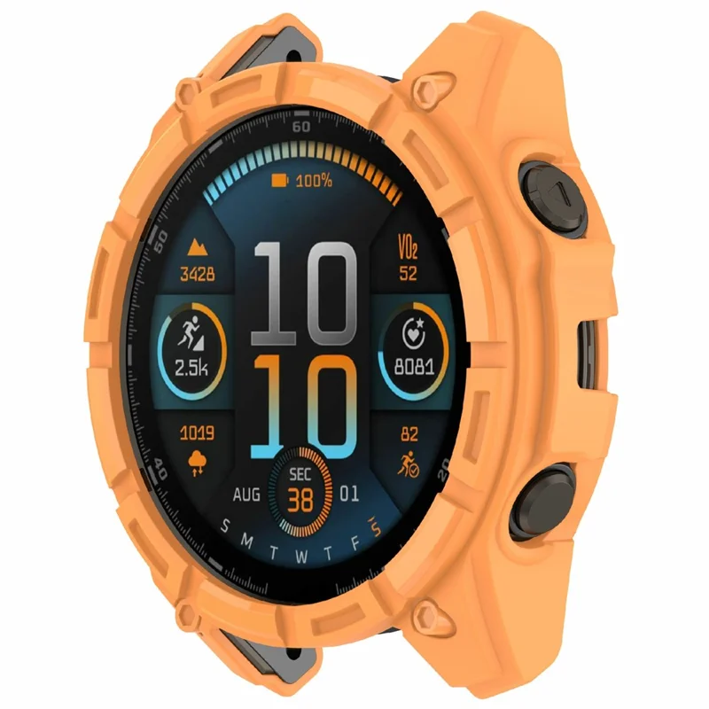 For Garmin Enduro 3 TPU Watch Case Anti-Scratch Hollow Watch Frame Cover - Orange