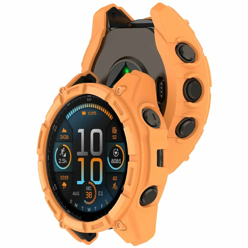 For Garmin Enduro 3 TPU Watch Case Anti-Scratch Hollow Watch Frame Cover - Orange