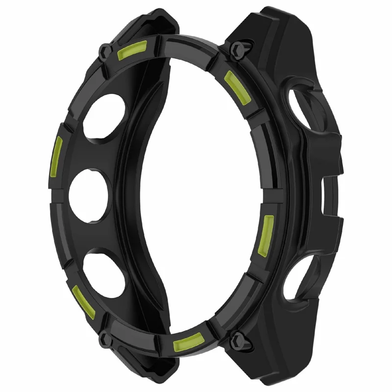 For Garmin Enduro 3 TPU Watch Case Anti-Scratch Hollow Watch Frame Cover - Black+Green