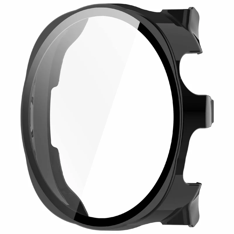 For Keep Watch Pilot 1 Watch Case Protective Hard PC Cover with Tempered Glass Film - Black