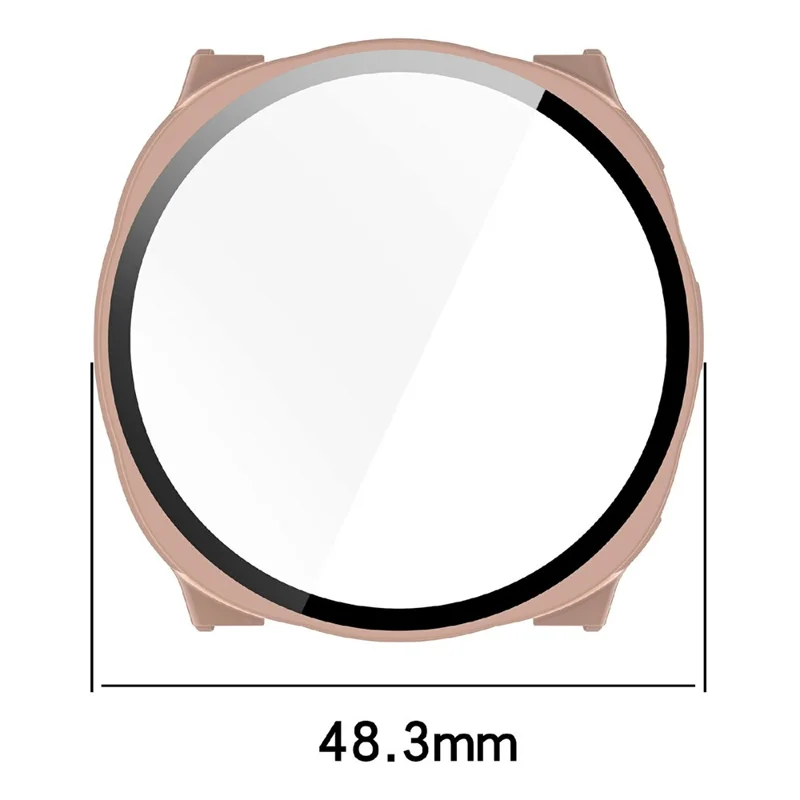 For Keep Watch Pilot 1 Watch Case Protective Hard PC Cover with Tempered Glass Film - Black