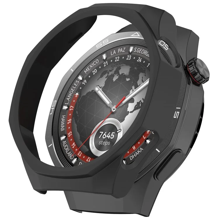 Pour Huawei Watch GT 5 Pro 46mm Étui de protection à motif ajouré en PC - Noir