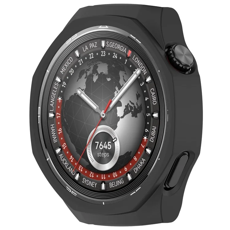 Pour Huawei Watch GT 5 Pro 46mm Étui de protection à motif ajouré en PC - Noir