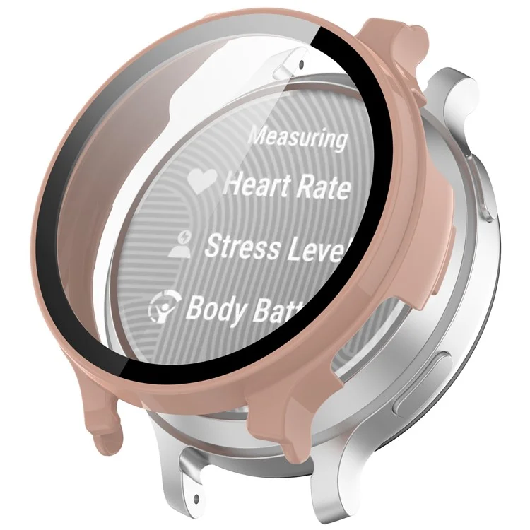 Pour Garmin Lily 2 Active Watch Case Protective Hard PC Cover avec Film en Verre Trempé - Rose