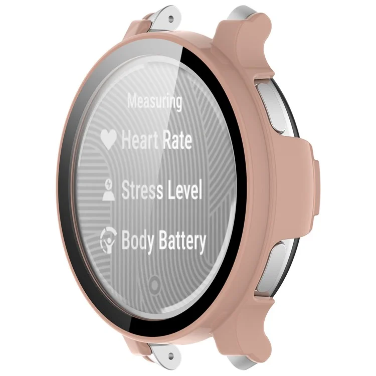 Pour Garmin Lily 2 Active Watch Case Protective Hard PC Cover avec Film en Verre Trempé - Rose