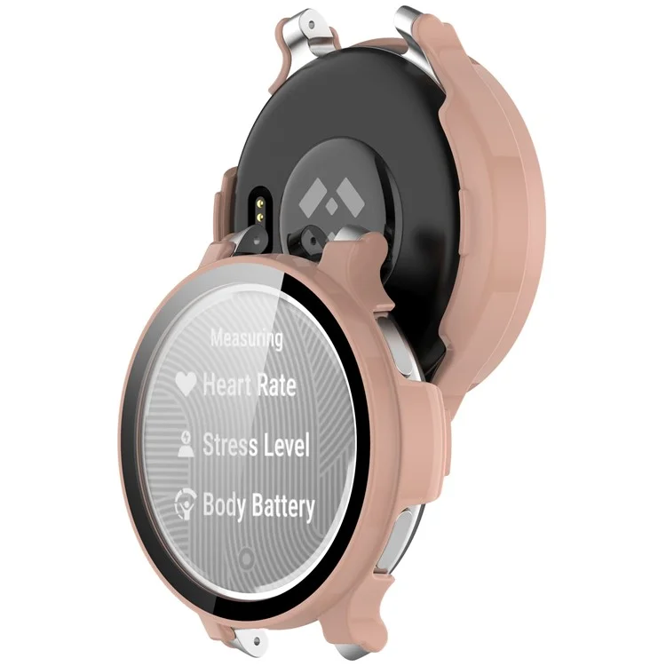 Pour Garmin Lily 2 Active Watch Case Protective Hard PC Cover avec Film en Verre Trempé - Rose