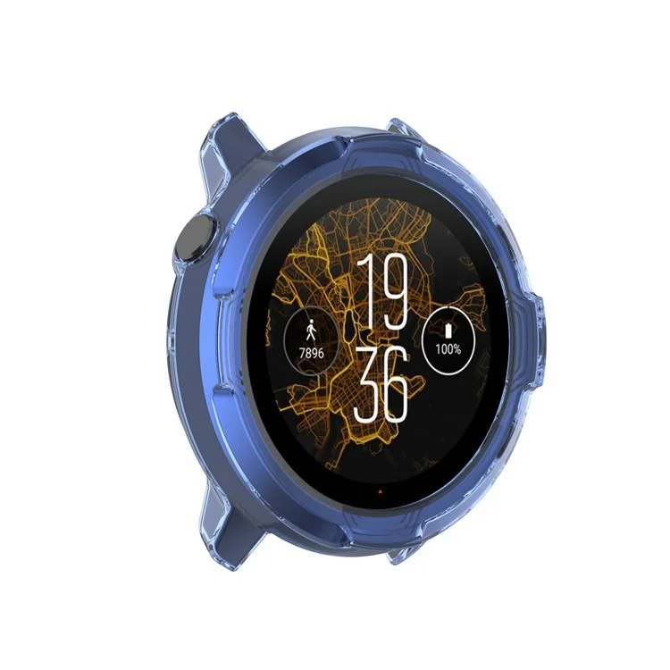 Soft TPU Smart Watch Protective Half Coverage Hollow Cover for Suunto 7 - Blue