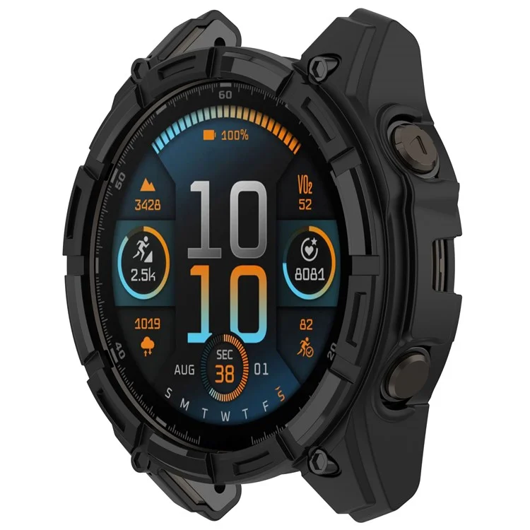 For Garmin Fenix 8 Solar 51mm Watch Case Quick Release Soft TPU Watch Cover - Black