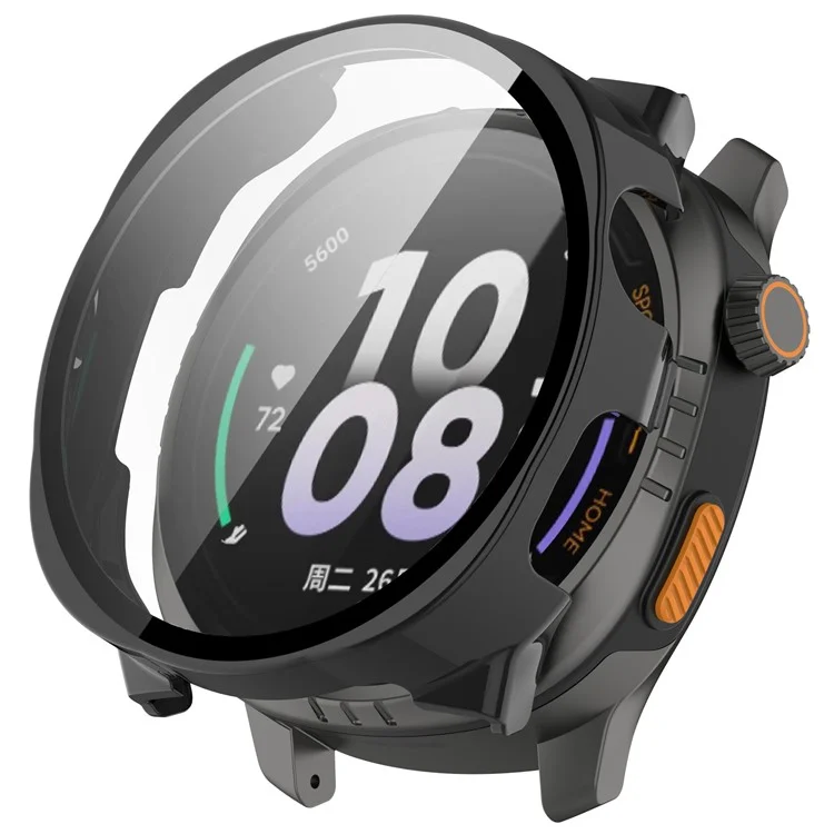 Custodia per orologio Pilot 1 Keep Watch con cornice PC e pellicola protettiva in vetro temperato - Nero