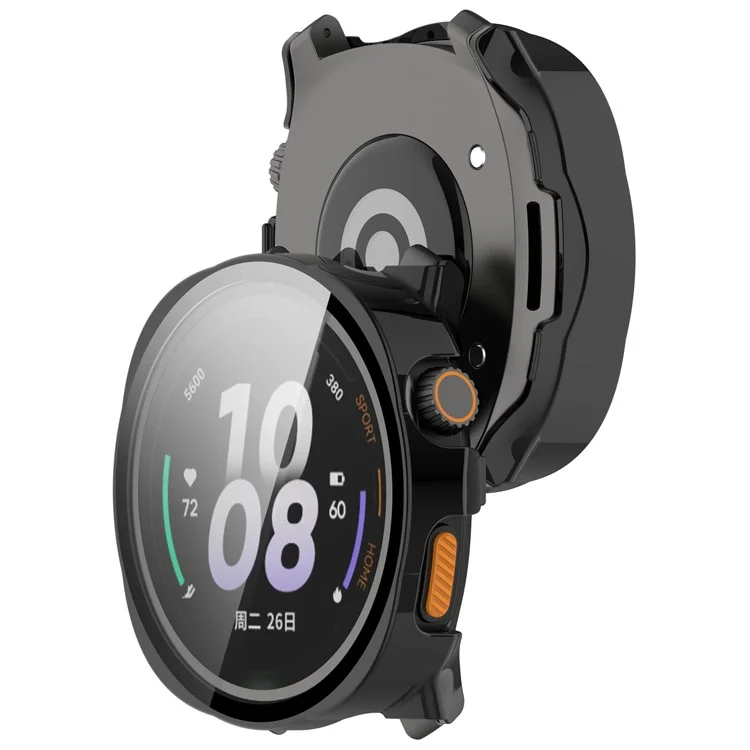 Custodia per orologio Pilot 1 Keep Watch con cornice PC e pellicola protettiva in vetro temperato - Nero