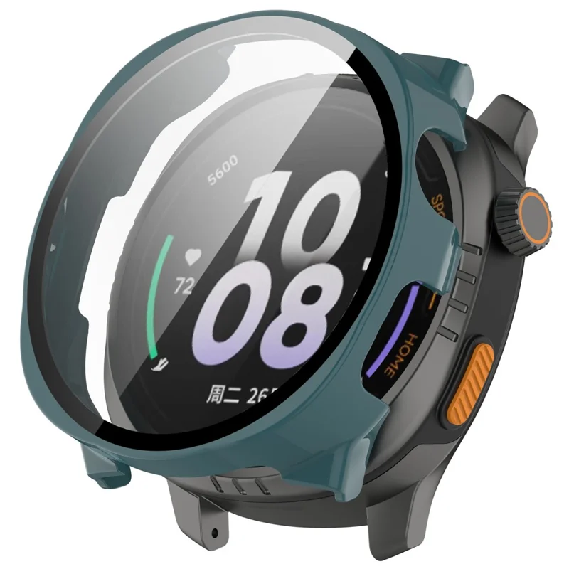 For Keep Watch Pilot 1 Watch Case PC Frame Cover with Tempered Glass Screen Film - Green