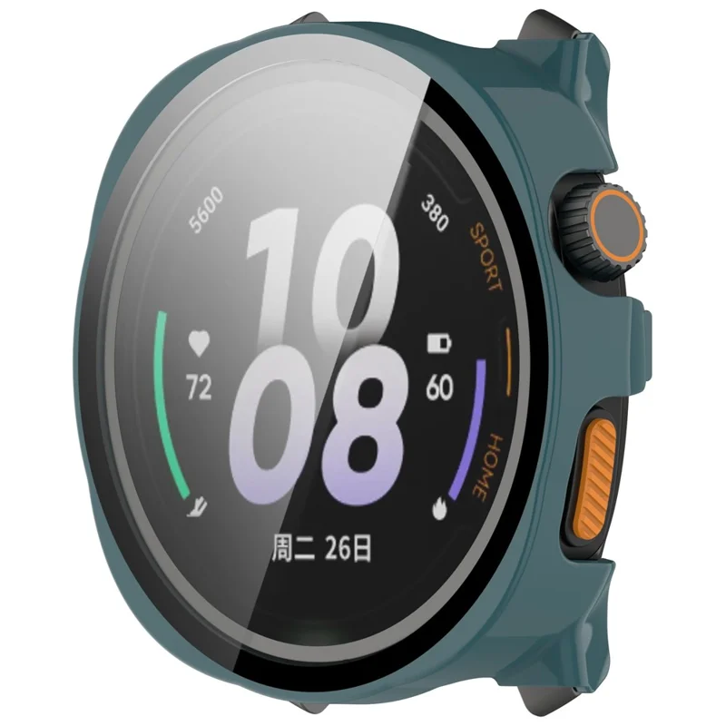 For Keep Watch Pilot 1 Watch Case PC Frame Cover with Tempered Glass Screen Film - Green