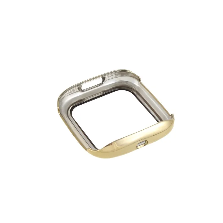 Electroplating Frame + Tempered Glass Protector Cover PC Case for Fitbit Versa 2 - Gold