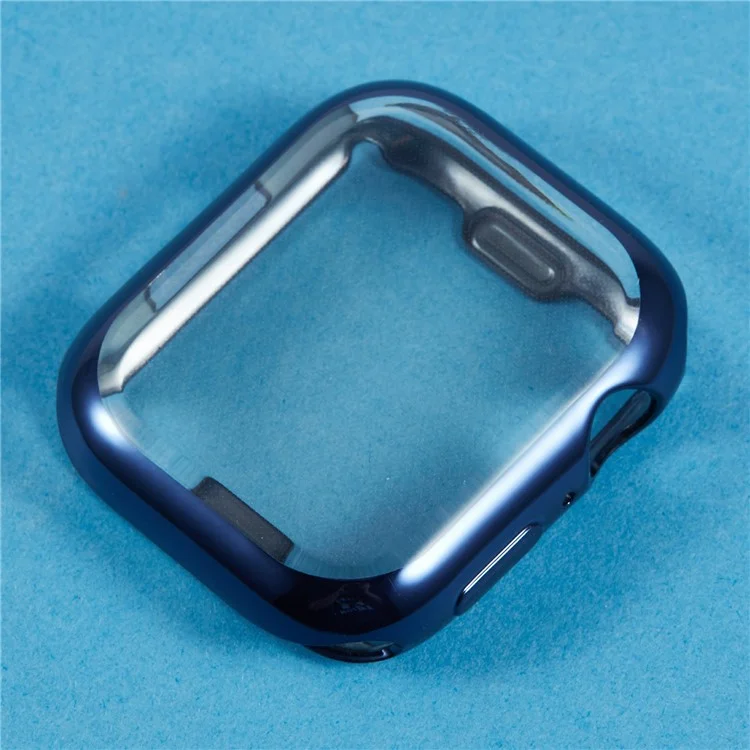 For Apple Watch Series 9 / 8 / 7 41mm Watch Case Flexible TPU Cover Full Coverage Electroplating - Midnight Blue