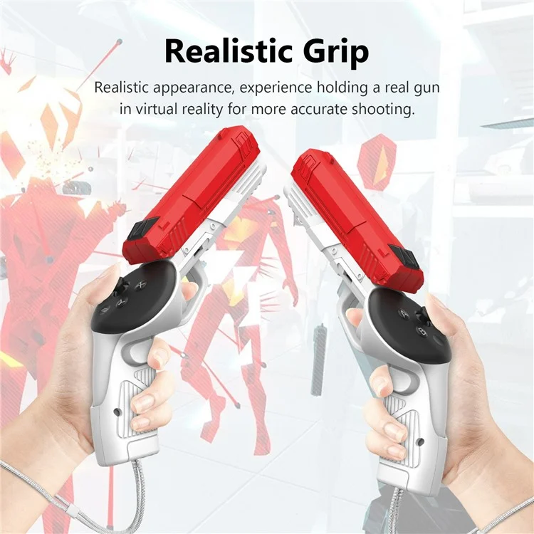 2Pcs For Meta Quest 3S / Quest 3 VR Gun Stock Cover VR Controller Grips Cases