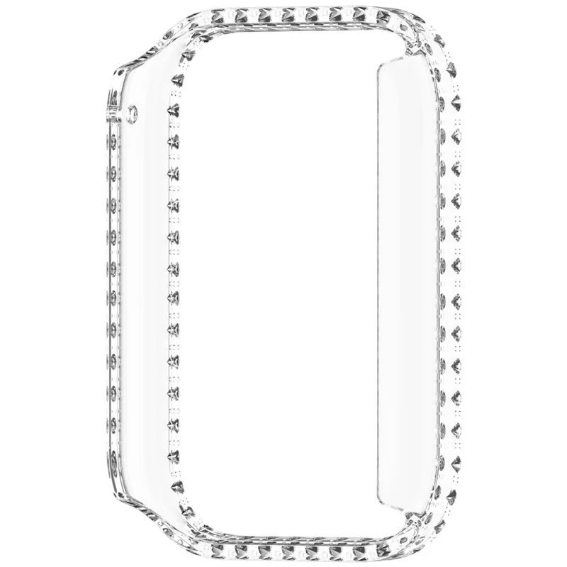 For Xiaomi Smart Band 9 Pro Smart Watch Half Case Rhinestones Hard PC Protective Cover - Transparent
