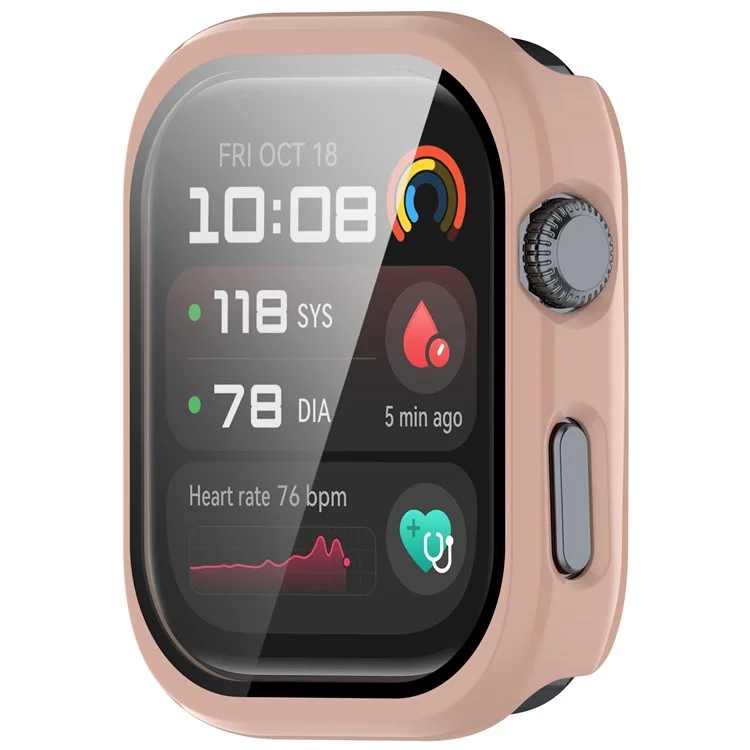 For Huawei Watch D2 Case Hard PC All Around Watch Cover with Tempered Glass Film - Pink