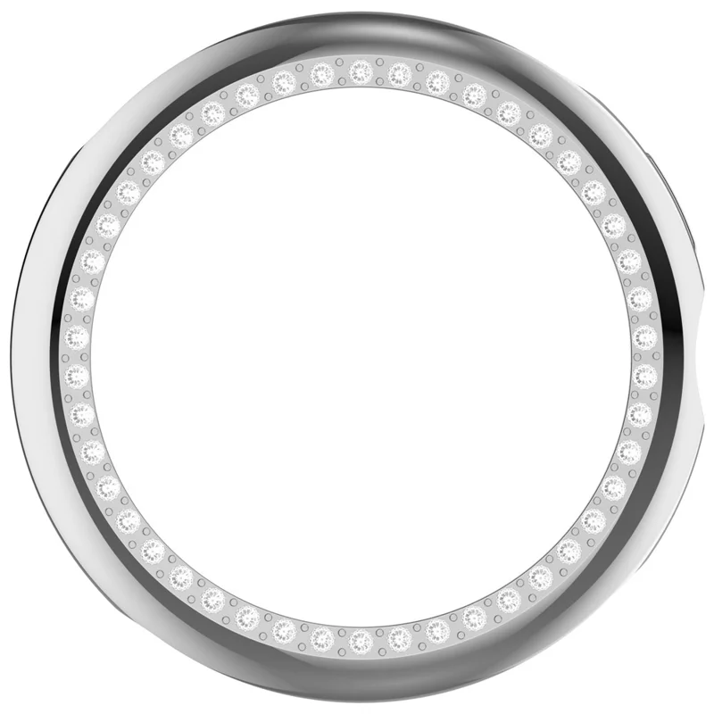 Hollow-Out Cover For Google Pixel Watch 3 41mm / Watch 2 / Watch , Rhinestone Decor PC Watch Frame Case - Electroplating Silver