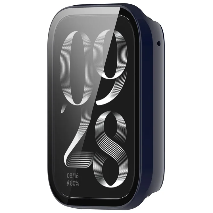 Для Xiaomi Mi Band 9 Pro чехол жесткий ПК полное покрытие Чехол для часов с закаленной стеклянной пленкой - темно-синий