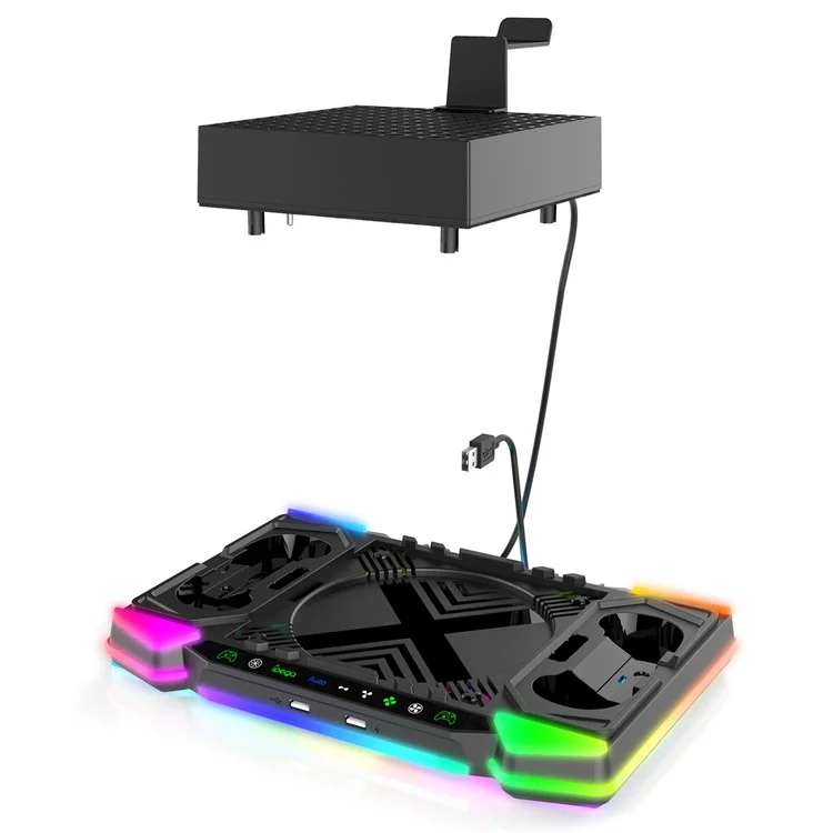 IPEGA PG-XBX028S Supporto di raffreddamento per Xbox Series X con dock di ricarica per due controller e luce RGB
