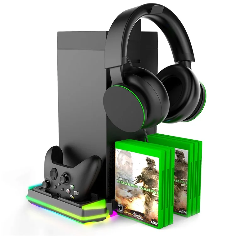 IPEGA PG-XBX028S Supporto di raffreddamento per Xbox Series X con dock di ricarica per due controller e luce RGB
