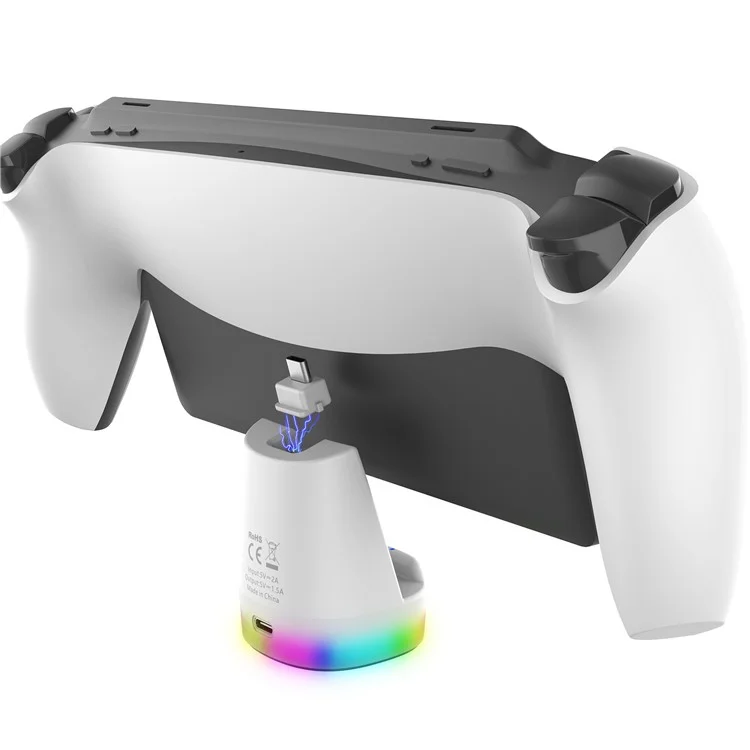 IPEGA PG-P5P25A For Sony PS5 Portal Charger Station RGB Lighting Magnetic Charging Dock - White