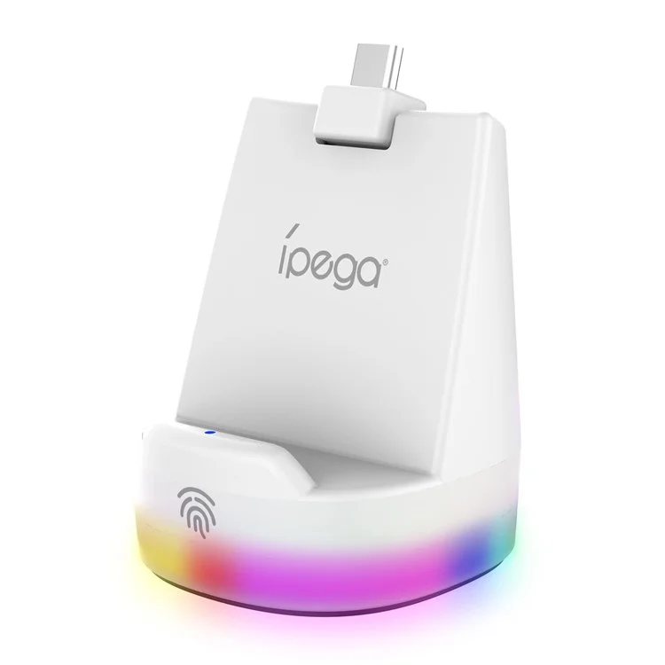 IPEGA PG-P5P25A For Sony PS5 Portal Charger Station RGB Lighting Magnetic Charging Dock - White